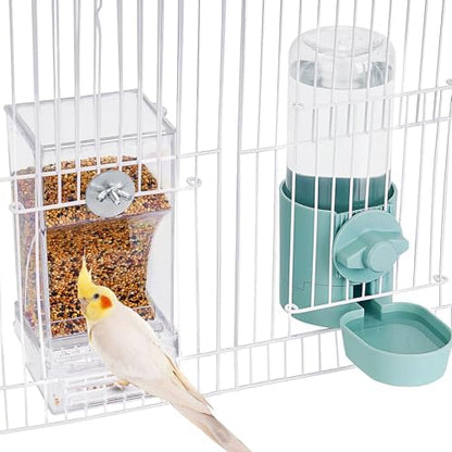 lemtrflo No Mess Bird Feeder Water Dispenser Set, Bird Feeder for Cage