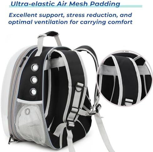 Lollimeow Cat Carrier Backpack, Expandable Bubble Pet Carrier for Cats and Small Dogs, Airline Approved Travel Backpack for Hiking, Walking & Outdoor Adventures - Supports up to 14 lbs