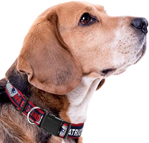Pets First NFL New England Patriots Licensed PET COLLAR, Small - Heavy-Duty, Strong, and Durable Dog Collar. Available in 31 Football Teams and 4 Sizes