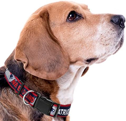 Pets First NFL New England Patriots Licensed PET COLLAR, Small - Heavy-Duty, Strong, and Durable Dog Collar. Available in 31 Football Teams and 4 Sizes