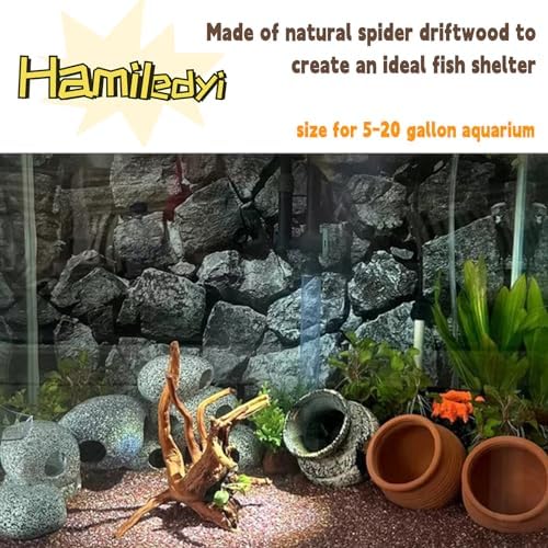 Hamiledyi 5PCS Driftwood for Aquarium 7-9in Natural Reptile Spider Wood Assorted Branches Aquarium Decoration Fish Tank Ornament Decor