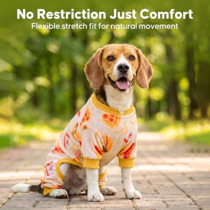 KYEESE Velvet Dog Pajamas for Small Dogs Soft Onesie Shirt, Hamburger