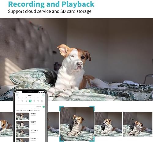Armorcope Pet Camera, 2K HD Dog Camera with Phone APP, 360° Pan/Tilt View Puppy Cam, One Click Call for Baby Monitor, MagivPix Night Vision,Motion Tracking Alarm with Cloud/Local SD -2 Pack