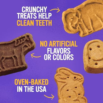 Blue Dog Bakery More Crunch Large Assorted Flavors, Dog Biscuits, Healthy Treats, All Natural, Bacon, Chicken, Cheese, Peanut, 43.2 oz (Pack of 1)