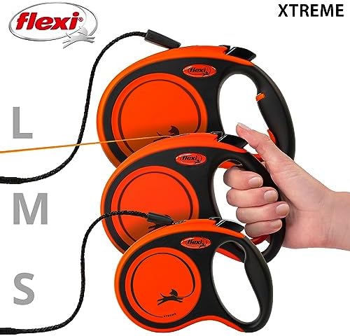 FLEXI® Xtreme Tape Retractable Dog Leash, Large, 26 ft - Orange/Black