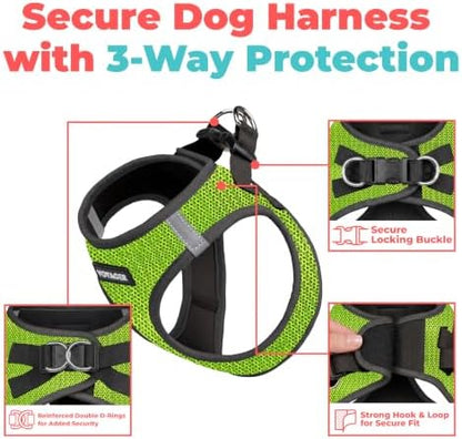 Voyager Step-in Air Dog Vest Harness - Lime Green 2-Tone, Small