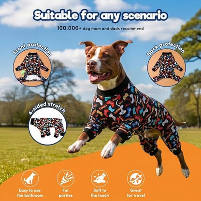 LovinPet Large Dog Pajamas, Dog Clothes, Pet PJs, Game Console Print, 3XL