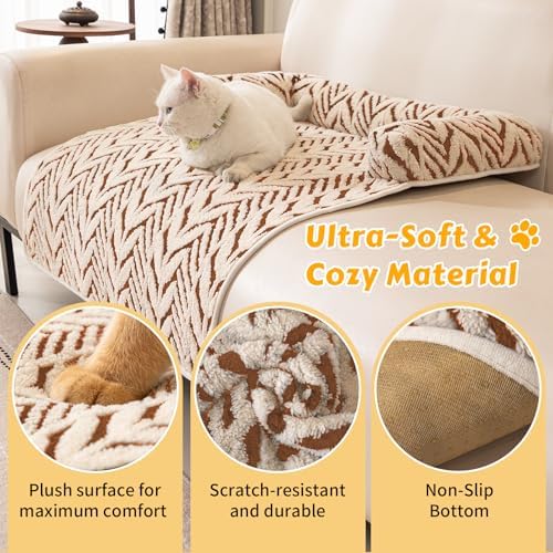 Calming Dog Bed Mats with Neck & Head Support, 35.43 x31.5 inch Khaki