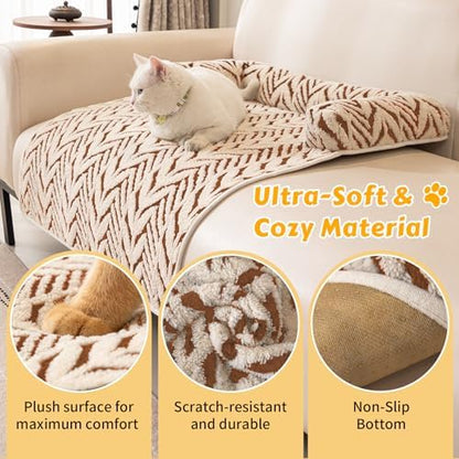 Calming Dog Bed Mats with Neck & Head Support, 35.43 x31.5 inch Khaki