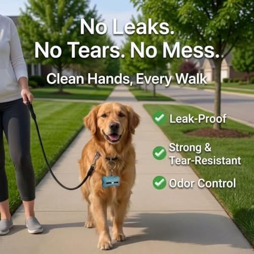 Dog Poop Bags 300 Count,9x13 Inch,20 Micron Thick,Black Unscented,Dispenser