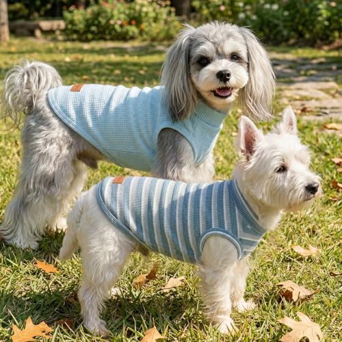 3Pack Dog Shirts Lightweight Waffle Dog Shirt for Small Dogs Sleeveless Dog Shirt for Small Medium Boy Girl Dogs Cozy & Breathable Pet Vest