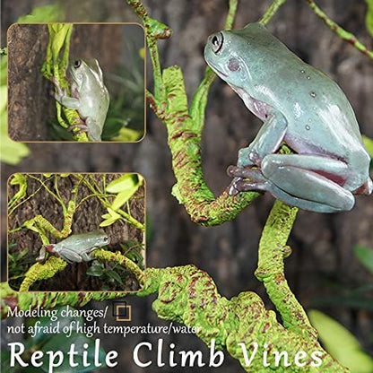 Hamiledyi Fake Reptile Plants for Terrarium, Bendable Snake Climbing Vine