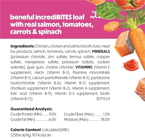 Beneful Purina IncrediBites Small Breed Wet Dog Food Loaf, Salmon (12) 3 oz