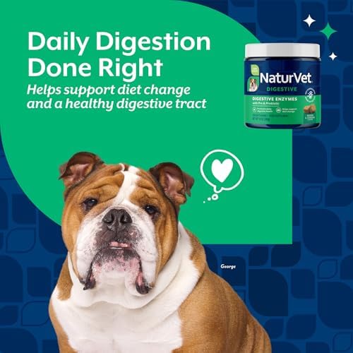 NaturVet – Digestive Enzymes - Plus Probiotics & Prebiotics – Helps Support Diet Change & A Healthy Digestive Tract – for Dogs & Cats (Soft Chews, 120 Count) (Pack of 2)