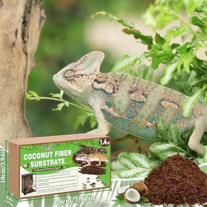 Halatool 4 Pack Compressed Coconut Fiber Substrate for Reptiles