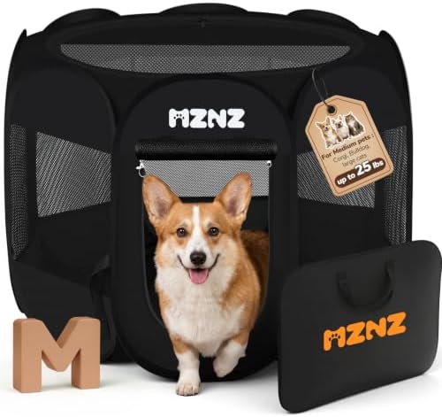Dog Cat Small Animal Puppy Playpen Crate, Medium, Whole Black