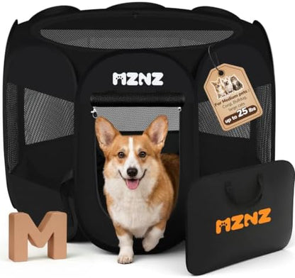 Dog Cat Small Animal Puppy Playpen Crate, Medium, Whole Black