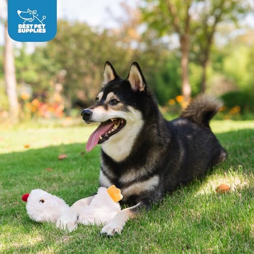 Best Pet Supplies Interactive Squeaky Dog Toy - Baby Chicken, Cream