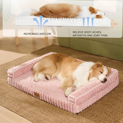 Orthopedic Medium Dog Bed Furry Pet Bed, Washable Cover 30''X20''