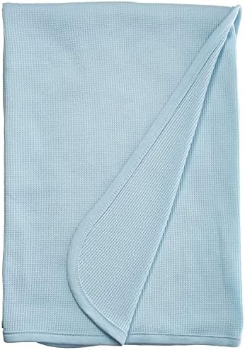 American Baby Company 100% Cotton Thermal Waffle Toddler Cot Blanket (36" x 48"), Soft, Breathable & Stretchy, Blue, for Boys and Girls, Versatile for Nap Time, Preschool and Travel