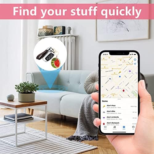 BORKUANA PU Leather Keychain Holder Protective Case Compatible with AirTag