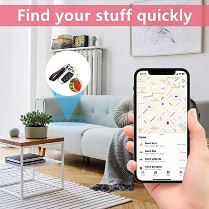 BORKUANA PU Leather Keychain Holder Protective Case Compatible with AirTag
