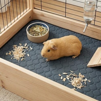 2 Pack Guinea Pig Cage Liners - Washable Guinea Pig Pee Pads, Waterproof Reusable & Anti Slip Guinea Pig Bedding Fast and Super Absorbent Pee Pad for Small Animals Rabbit Hamster Rat