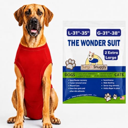 Surgi Snuggly Dog Surgery Recovery Suit, Cone Alternative, Spay/Neuter 2XL