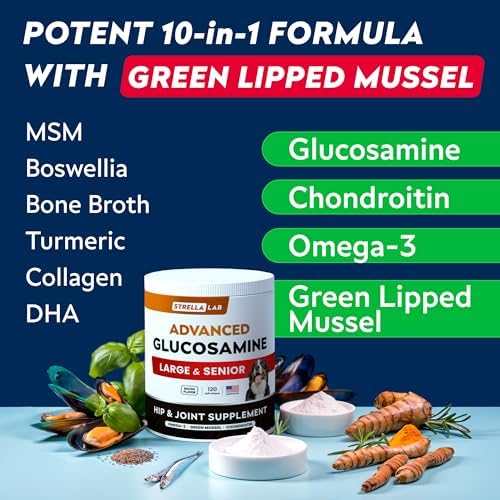 Advanced Glucosamine for Dogs, Collagen&Green Lipped Mussel - Joint Health