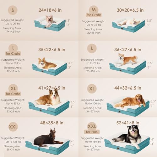EHEYCIGA Orthopedic Dog Beds Large Sized Dog, Waterproof Washable Pet Bed
