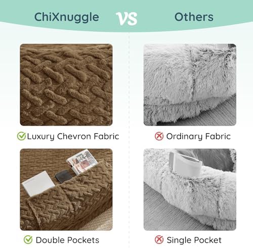 ChiXnuggle Faux Fur Washable Human Dog Bed Cover（Only Human Dog Bed）