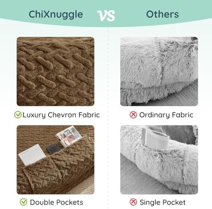ChiXnuggle Faux Fur Washable Human Dog Bed Cover（Only Human Dog Bed）