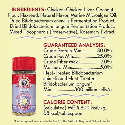 Charlee Bear Freeze Dried Chicken Dog Food Topper, Digestive Health, 1 oz