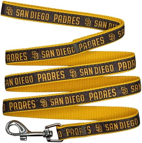 MLB PET Leash, Small, San Diego Padres Dog Leash, Baseball Team Leash for Dogs & Cats. A Shiny & Colorful Dog & Cat Leash with Emboridered Team Name/Logo Licensed by The MLB