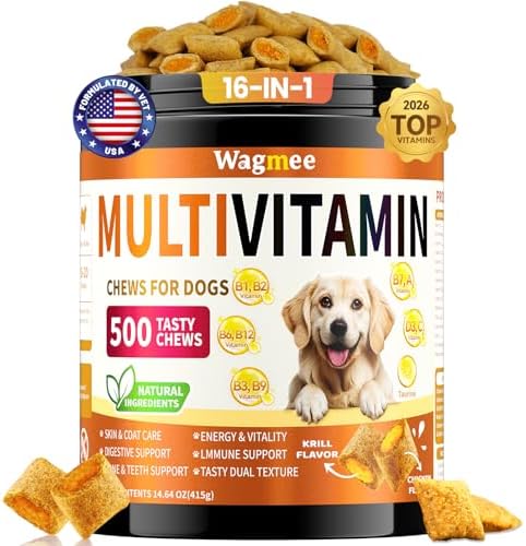 Dog Multivitamin Chews, 16-in-1 Vitamins & Supplements, 500 Soft Chews