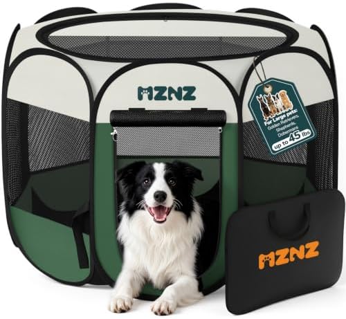 Dog Cat Small Animal Puppy Playpen Crate, Large, Dark Green