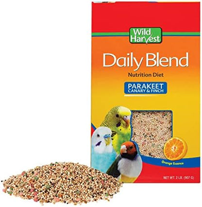 Wild Harvest Daily Blend for Parakeet, Canary, Finch & Small Birds, 2 Pounds (Pack of 4)