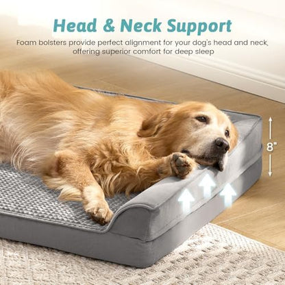 COZY KISS Orthopedic Dog Bed for Extra Large Dogs, U Shaped XXL 48x35 inch