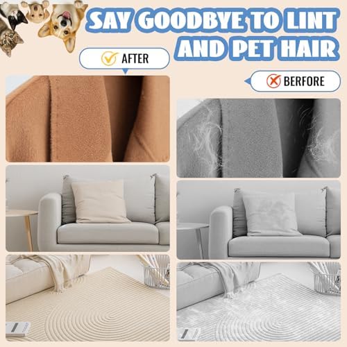 2 PCS Pet Hair Removal Glove for Dogs and Cats Reusable Newly Upgraded Five-Finger Electrostatic Pet Cat Dog Hair Remover Non-Slip Dog Hair Remover Tool for Couch, Clothing, Car Seat,Carpet