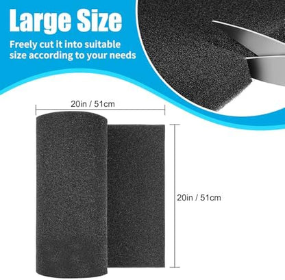 AQUANEAT 2 Pack Aquarium Bio Sponge Filter Media Pad Cut-to-Size Open Cell Foam Sheet for Fish Tank Sump (20" x 20" x 0.5"H)