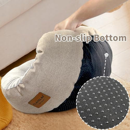 CLAYCLAY Cozy Round Cat Bed – Soft, Comfortable Cushion for Cats & Kittens – Non-Slip, Machine Washable, Plush Sleep Bed for Cats, Ideal for Resting & Napping up to 20lbs