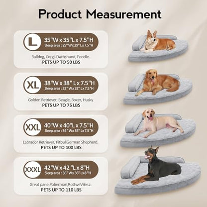 MEKIY Orthopedic Waterproof Dog Bed with Sides for Extra Large Sizes Dogs