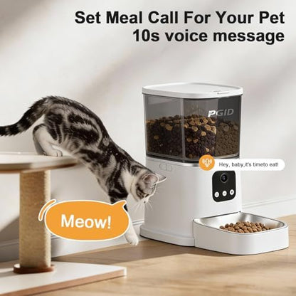 Automatic Cat Feeder,2.4G Automatic Dog Food Dispenser，Auto Dog Feeder with APP Control,5L Timed Auto Cats Food Dispenser w 2-Way Audio for Multiple Pet