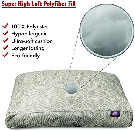 Majestic Pet Rectangular Dog Bed, Small, 27x20x4 in, Washable, Beige