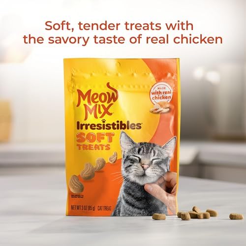 Meow Mix Irresistibles Soft Cat Treats, Chicken Recipe, 3 oz Pouches