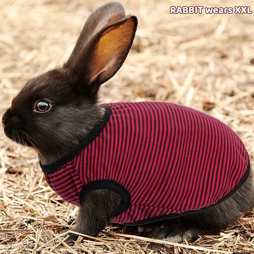 Guinea Pig Clothes (2-Pack), Striped Small Animal Vest T-Shirt