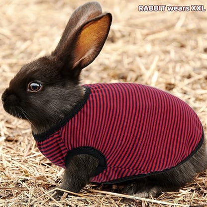 Guinea Pig Clothes (2-Pack), Striped Small Animal Vest T-Shirt
