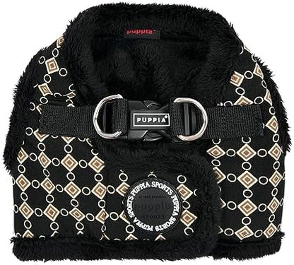 Puppia Jace Vest Dog Harness Step-in Warm Winter Diamond Pattern for Small and Medium Dog, Black, X-Large