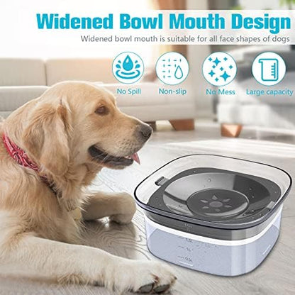 UPSKY 70oz Dog Water Bowl, No Spill Slow Drinking Feeder for Messy Drinker
