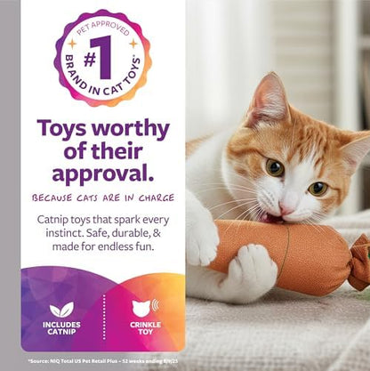 SmartyKat Kolossal Karrot Crinkle Kicker Catnip Cat Toy - Orange, Jumbo
